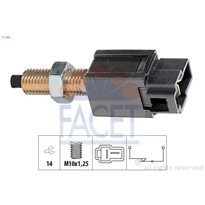 Imagen de FACET 7.1169 Interruptor luces freno mecánico M10x1,25 Made in Italy OE Equivalent HYUNDAI: ACCENT 2, Santa Fe I, Getz, SUZUKI: SJ 413, Vitara I SUV