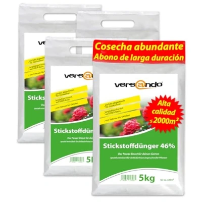 Imagen de versando 20kg de abono nitrogenado hasta 2000m² 46% UREA para césped, hortalizas y flores, crecimiento exuberante efecto a largo plazo