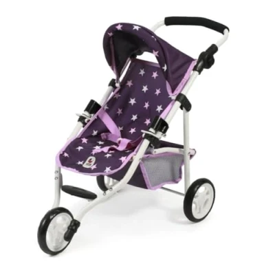 Imagen de Bayer Chic 2000 Cochecito de muñecas Lola, joggy, muñecas, Estrellas púrpura, 70 x 33 62 cm