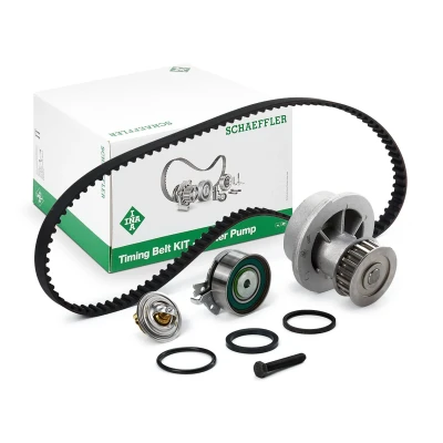 Imagen de INA 530 0004 30 bomba de Agua + Kit Distribucion con agua, material montaje añadido termostato OPEL: Astra G CC, Corsa A CC