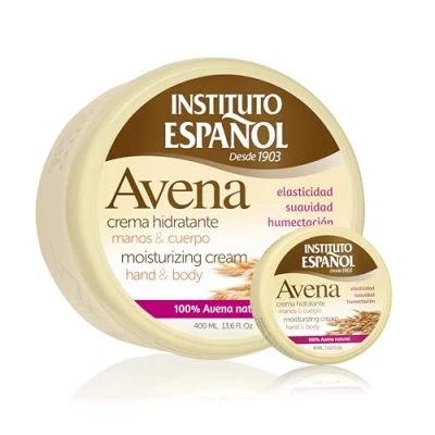 Imagen de Instituto Español Avena Crema hidratante para el cuerpo corporal perfumada mujer, hombre Tratamiento y elasticidad piel seca, agrietada Ideal toda la familia Set 430ml