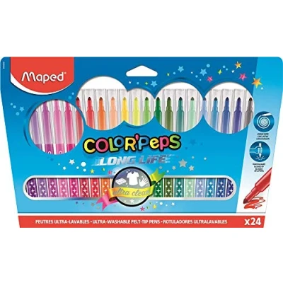 Imagen de Maped Color&#039; Peps Long Life Pack de 24 rotuladores en estuche cartón, Multicolor