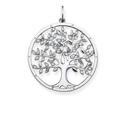 Imagen de Thomas Sabo Colgante con Motivos Inspirados en la Espiritualidad y Buena Fortuna, Abalorio Árbol Del Amor Color Plateado Pe759