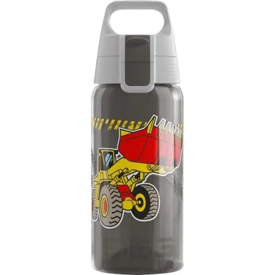 Imagen de SIGG VIVA ONE Construction cantimplora infantil (0.5 L), botella transparente sin sustancias nocivas y con tapa hermética, para niños usar una mano