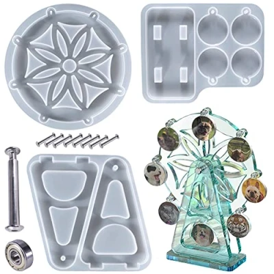 Imagen de resina epoxi manualidades,moldes de silicona para manualidades, molde silicona, Moldes resina, Kit epoxi, DIY rueda la fortuna soporte exhibición fotos