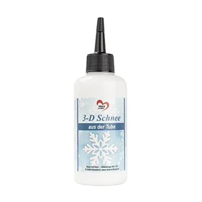 Imagen de nieve del tubo en 3D pasta de decorativa para manualidades, decoración nieve, artificial, práctico dosificador (150 ml)