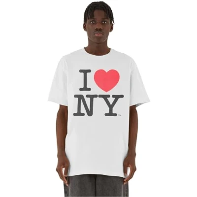 Imagen de Merchcode I LOVE NY Oversize Camiseta estampada, Hombre, Talla: XS, White
