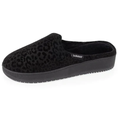 Imagen de Isotoner Zapatillas para mujer, ultra cómodas, con memoria de forma, suela plataforma 3,7 cm, Negro , 41 EU