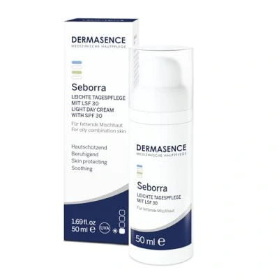 Imagen de DERMASENCE Seborra leichte Tagespflege mit LSF 30 hautschützend und beruhigend für fettende Mischhaut, 50 ml Crema
