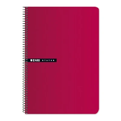 Imagen de Enri Status, Pack de 5 Cuadernos A5, Tapa Dura, Cuadrícula 4x4, Color Rojo, 4º