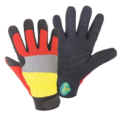 Imagen de FerdyF. 1973 HXL Guantes de protección Rojo, amarillo, negro, plateado Cuero imitación