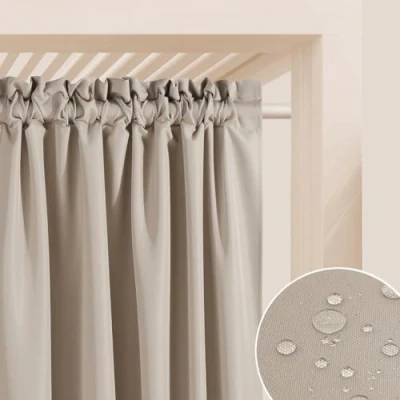 Imagen de ROOM99 Garden Line Cortinas para Exteriores con Cinta fruncidora (155 x 220 cm de Ancho Altura, Resistente a la Intemperie, Impermeable, protección Solar, jardín, al Viento, Color