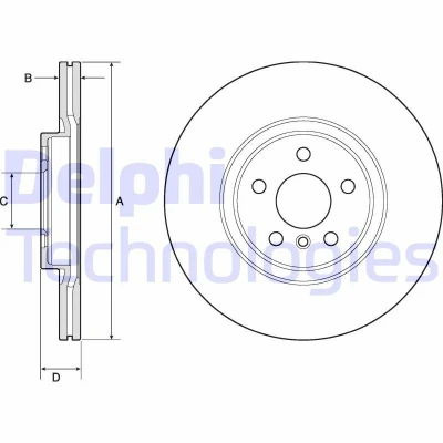 Imagen de DELPHI BG4780C Disco de freno 330 24 5 ventilado revestido sin procesar cojinete rueda, anillo sensor ABS BMW: 2 Active Tourer, X1