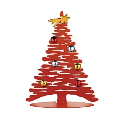 Imagen de Alessi Bark for Christmas BM06/30 R Adorno de Navidad en Forma Àrbol, Acero Inoxidable, Rojo, M