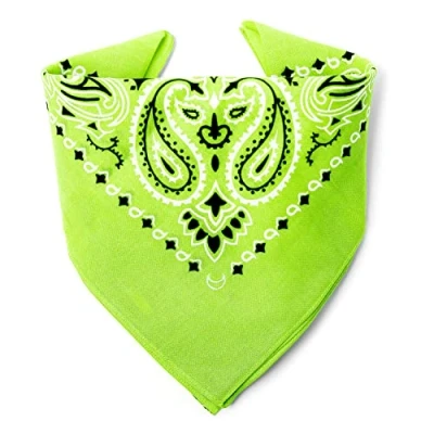 Imagen de EL BANDANA Estampado Paisley 100% Algodón Máximo grosor 20 Colores Exclusivos Verde Manzana (Modelo Mandala)