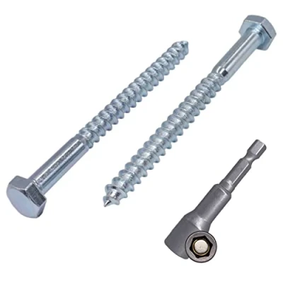 Imagen de Paquete de 20 piezas DIN 571 tornillos hexagonales acero chapado en zinc para madera M8 x 80 mm, autobús, tornillo hexagonal, pernos retraso, cabeza hexagonal (20, mm)