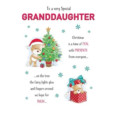 Imagen de Piccadilly Greetings Tarjeta de Navidad para nieta (22,86 x 15,24 cm)