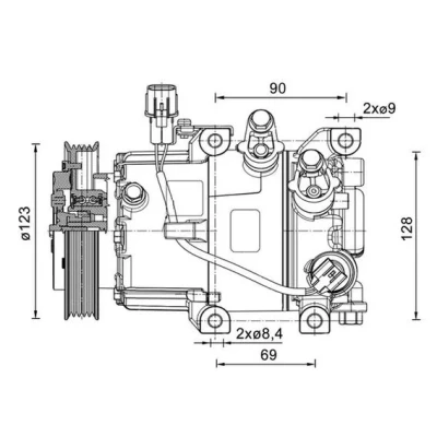 Imagen de MAHLE ORIGINAL ACP 1465 000P Compresor de Aire Acondicionado 6VS12e 12 PAG 46 YF R 1234yf, 134 a