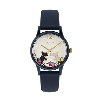 Imagen de RADLEY Say It with Flowers RY2983 Reloj de pulsera para mujer, correa silicona, diseño floral, azul marino, Moda informal