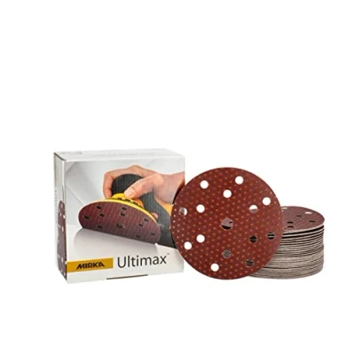Imagen de Mirka Ultimax Ligno Ø 150mm discos de lija Velcro Multifit/grano 150/100 piezas/multiperforación/para lijar superficies madera