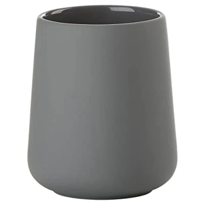 Imagen de Zone Denmark Nova One Vaso para Cepillo de Dientes (cerámica, Revestimiento Suave al Tacto, diámetro 8 cm, Altura 10 cm), Color Gris