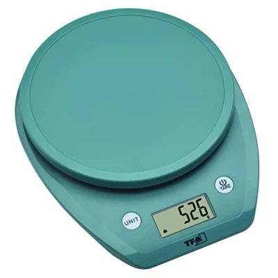 Imagen de TFA Dostmann MOCHI 50.2007.20 báscula digital de cocina con pantalla LCD, cálculo volumen para leche, alimentos, hasta 5 kg, ligera, almohadillas goma