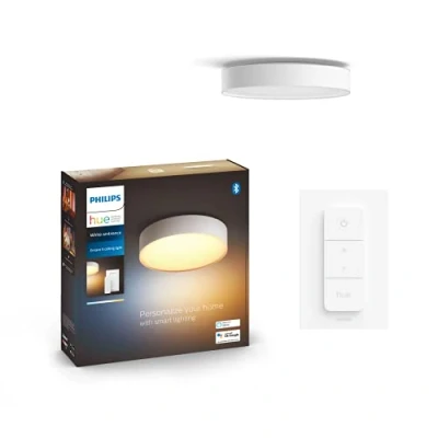 Imagen de Philips Hue Lámpara Inteligente, Enrave XL, de Techo LED Luz Blanca Cálida a Fría, Compatible con Alexa y Google Home, Color Blanco