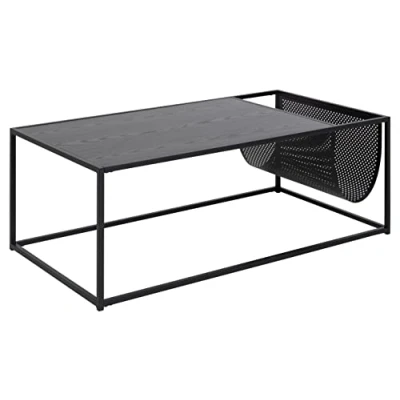 Imagen de AC Design Furniture Jörn Mesa de café, Madera Metal, Negro, H: 40 x B: 110 T: 60 cm