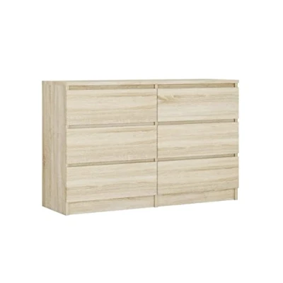 Imagen de 3xeliving Cómoda 6 cajones 140 cm, Color Roble Sonoma, Dimensions: x 38 78 cm.