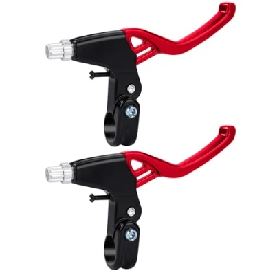 Imagen de QIMEI SHOP Manillar de Freno Bicicleta Aleación Aluminio Completa Palanca para Bicicletas 22 mm Diámetro Manija 1 Par Rojo