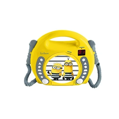 Imagen de Minions RCDK100DES Lector Cd Portátil con 2 Micros, A Partir de 3 Años, Amarillo/Gris