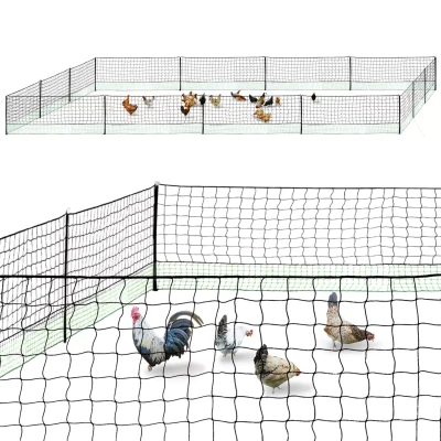 Imagen de IDMarket Kit de Valla para gallinas 50 m con Puerta 15 estacas Doble Punta