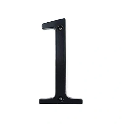 Imagen de HASWARE Letrero con número de casa, 4 pulgadas (10 cm), números puerta modernos, placa señalización, dirección aleación zinc (1, Negro)