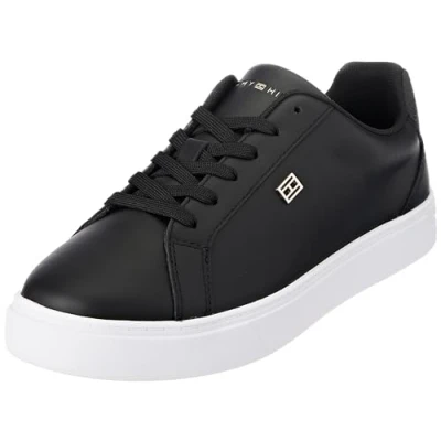 Imagen de Tommy Hilfiger Essential Court Sneaker FW0FW07686, Zapatilla con Suela Cupsole Mujer, Negro (Black), 37 EU