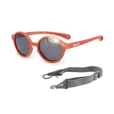 Imagen de Maesy Gafas de sol Noah Baby 0 2 años Flexibles Correa elástica ajustable Protección polarizada UV400 Niños y niñas Ovaladas (Terracota)
