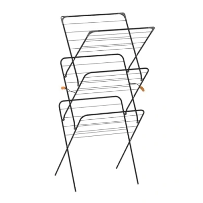 Imagen de Rörets Tendedero Rise Black Construcción pop up Bloqueo de seguridad 61 x 49 140 cm 18 m superficie seca Diseño y calidad la marca soporte seco más fuerte Suecia (negro)