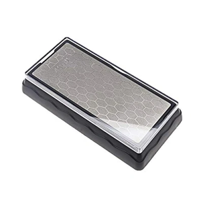 Imagen de YINETTECH Piedra de afilar diamante doble cara, placa para herramientas carpintería cocina, pulido y pulido, grano 400 1000