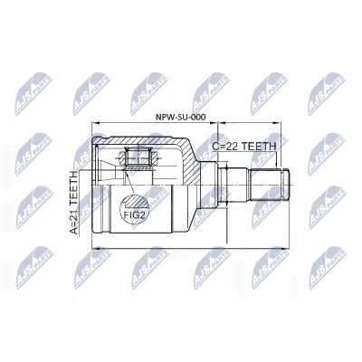 Imagen de NTY NPW SU 000 Junta Homocinética Caja de cambios manual lado engranaje SUZUKI: Baleno I Berlina, Hatchback