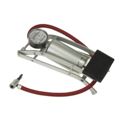 Imagen de Perel Bomba de pie Potente para Bicicleta, automóvil, Bolas, con un Calibre 6.9 Bares, incluidos 3 Conectores