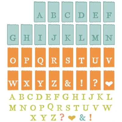 Imagen de Sizzix Sellos transparentes A5 con sello de pestaña Framelits Alpha by 49 and Market