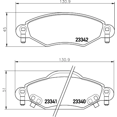 Imagen de HELLA 8DB 355 010 791 Juego de pastillas freno con avisador acústico desgaste tornillos pinza TOYOTA: Yaris I Hatchback