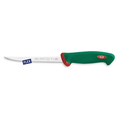 Imagen de Sanelli Línea Premana Professional,Cuchillo Filetear Flexible Cm.16,Acero Inoxidable,Verde y Rojo,30.0x3.0x4.0 cm