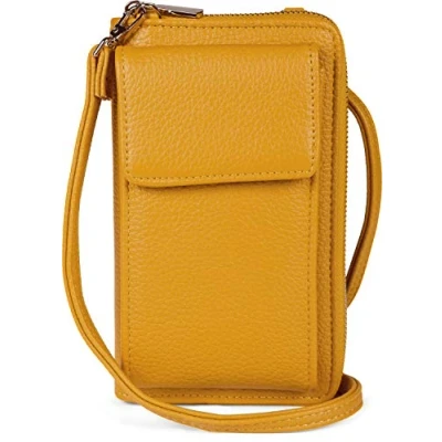 Imagen de styleBREAKER Cartera de mujer con compartimento para el móvil y protección RFID, bolso hombro, móvil, cruzado 02012362, color:Capuchino Marrón