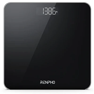 Imagen de Báscula de Baño Digital RENPHO, Balanza Peso Corporal Alta Precisión con Pantalla Iluminada, Tecnología Step On, 400 Lb, Vascular Electronica en kg/lb/st, 28 x cm, Core 1S