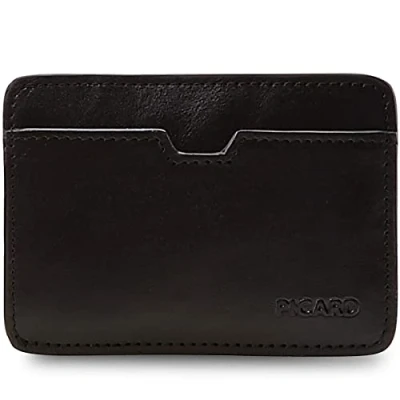 Imagen de Picard Apache Cartera para Hombre de Piel auténtica, Talla única, Ancho 1 cm, Altura 7 Longitud 10 sin Cierre, Uso Diario, Color Negro, Tarjetero