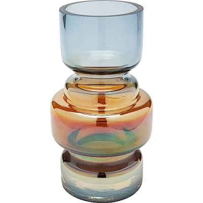 Imagen de Kare jarrón de diseño Phenom Multi, Azul/Naranja, Decorativo, Recipiente para Flores, Mesa, 18 cm
