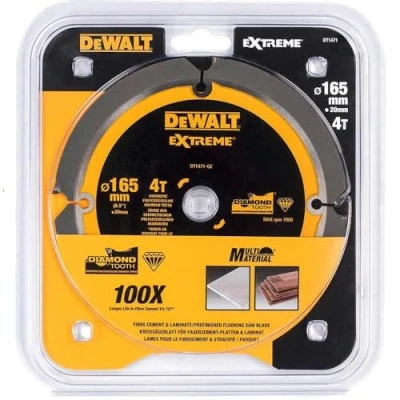 Imagen de DEWALT DT1471 QZ Hojas para corte Multi Material ( Fibrocemento ) 165x20mm x 4D, Dientes de diamante policristalino