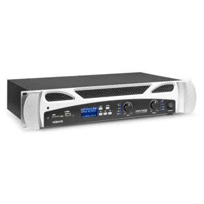 Imagen de Vonyx VPA1500 Amplificador PA 1500W (2 Canales de 750W) estéreo con Bluetooth y Reproductor mp3 Multimedia USB SD