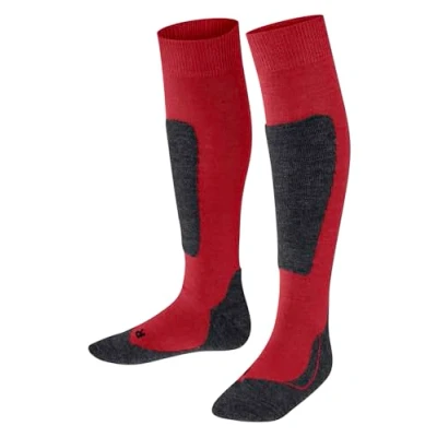 Imagen de FALKE Active Ski K KH lana hilo funcional calida gruesa 1 par, Calcetines de esquí Unisex niños, Rojo (Lipstick 8000), 39 42