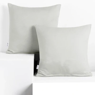 Imagen de DecoKing 2 Fundas de Almohada 50 x cm, algodón, con Cremallera, Color Plateado y ámbar